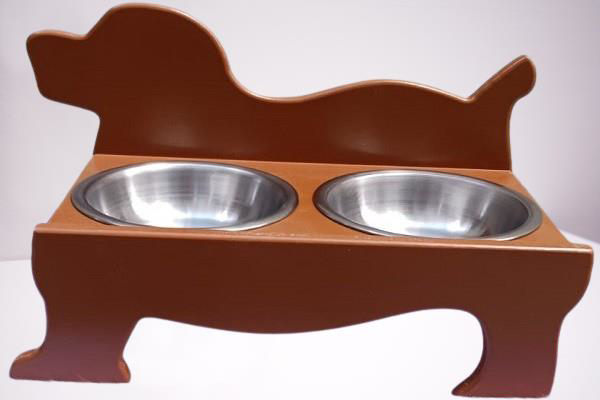 Hobi ERC MODEL 90374 KÖPEK Mama Ve Su Kabı Seti MDF Ceviz Renk Pa