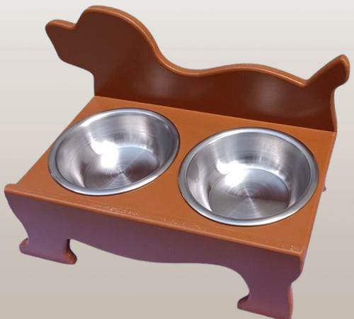 Hobi ERC MODEL 90374 KÖPEK Mama Ve Su Kabı Seti MDF Ceviz Renk Pa