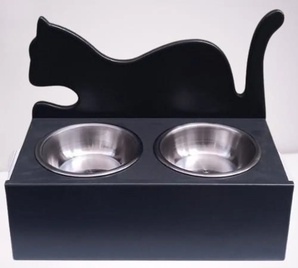 Hobi ERC MODEL 90375 Küçük Kedi Mama Su Kabı MDF Antrasit Renk Pa