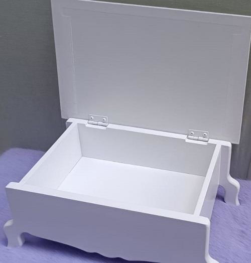 Hobi ERC MODEL Ayaklı Kutu 90402 Şık Zarif Ahşap Beyaz Boyalı MDF