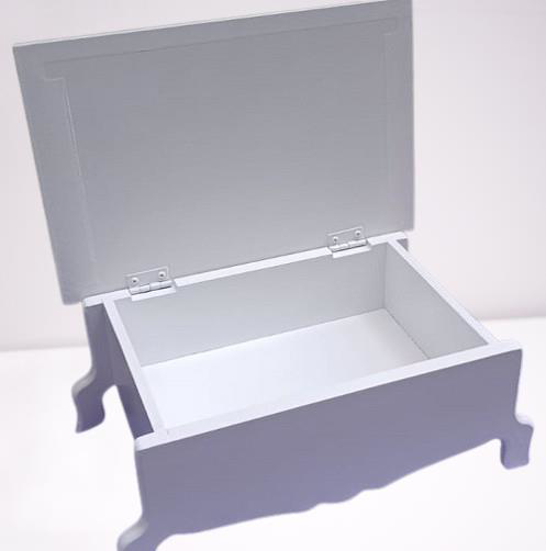 Hobi ERC MODEL Ayaklı Kutu 90402 Şık Zarif Ahşap Beyaz Boyalı MDF