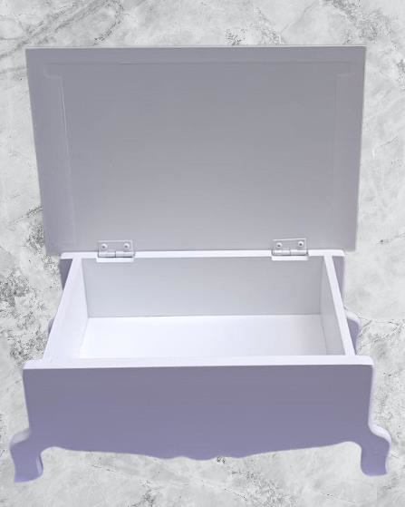 Hobi ERC MODEL Ayaklı Kutu 90402 Şık Zarif Ahşap Beyaz Boyalı MDF