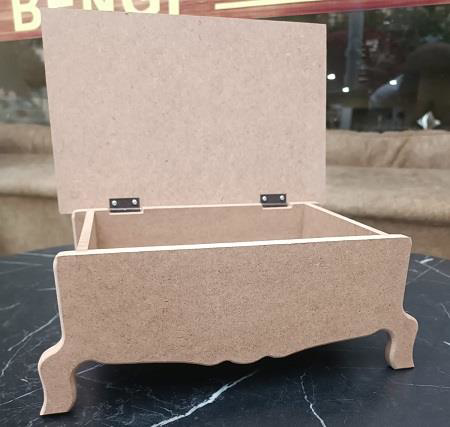 Hobi ERC MODEL Ayaklı Kutu 90403 Şık Zarif Ahşap HAM MDF El Yapım