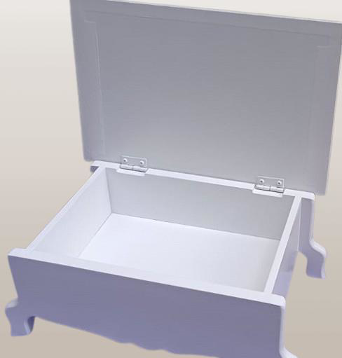 Hobi ERC MODEL Ayaklı Kutu 90402 Şık Zarif Ahşap Beyaz Boyalı MDF