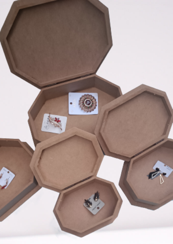 Hobi Erdl 12238 Dekoratif Model Kutu Set Dörtlü HAM Ahşap MDF El 