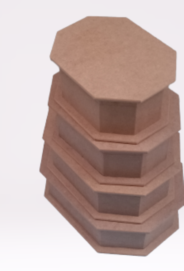Hobi Erdl 12238 Dekoratif Model Kutu Set Dörtlü HAM Ahşap MDF El 