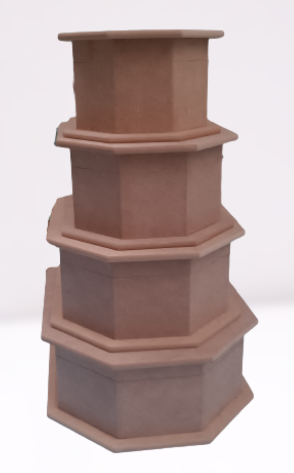 Hobi Erdl 12238 Dekoratif Model Kutu Set Dörtlü HAM Ahşap MDF El 