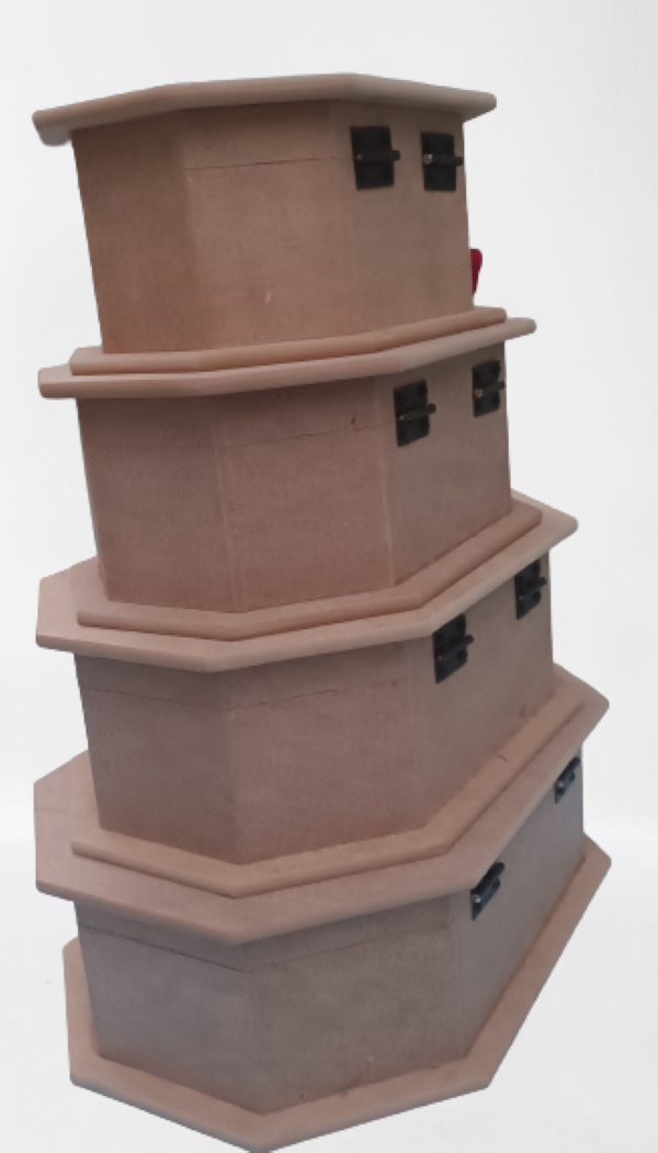 Hobi Erdl 12238 Dekoratif Model Kutu Set Dörtlü HAM Ahşap MDF El 