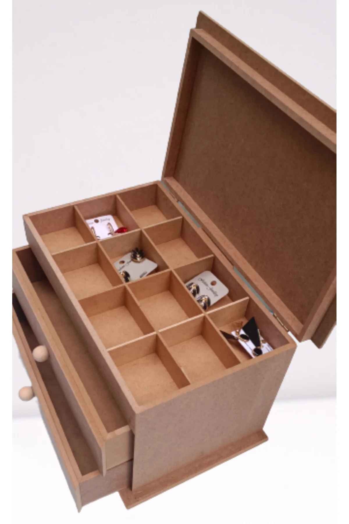 Hobi ERDL 12239 Dekoratif Model Makyaj Kutusu 2 Çekmece Ahşap MDF HAM El Yapımı Hobi ERDL 12239 Dekoratif Model Makyaj Kutusu 2 Çekmece Ahşap MDF HAM El Yapımı - Görsel 3