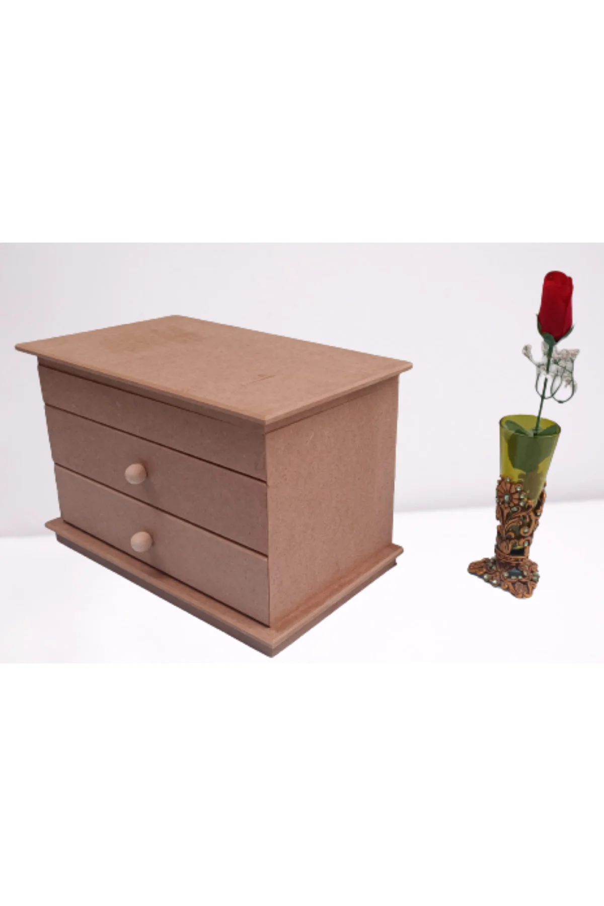 Hobi ERDL 12239 Dekoratif Model Makyaj Kutusu 2 Çekmece Ahşap MDF HAM El Yapımı Hobi ERDL 12239 Dekoratif Model Makyaj Kutusu 2 Çekmece Ahşap MDF HAM El Yapımı