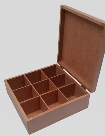 Hobi ERDL 90022 Dekoratif Model Takı Kutusu Bölmeli Ahşap HAM MDF