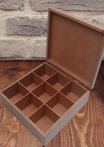 Hobi ERDL 90022 Dekoratif Model Takı Kutusu Bölmeli Ahşap HAM MDF