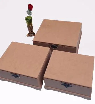 Hobi ERDL 90023 Dekoratif Model 3lü Makyaj Kutu Set Ahşap HAM MDF El Yapımı
