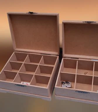 Hobi ERDL 90023 Dekoratif Model 3lü Makyaj Kutu Set Ahşap HAM MDF El Yapımı