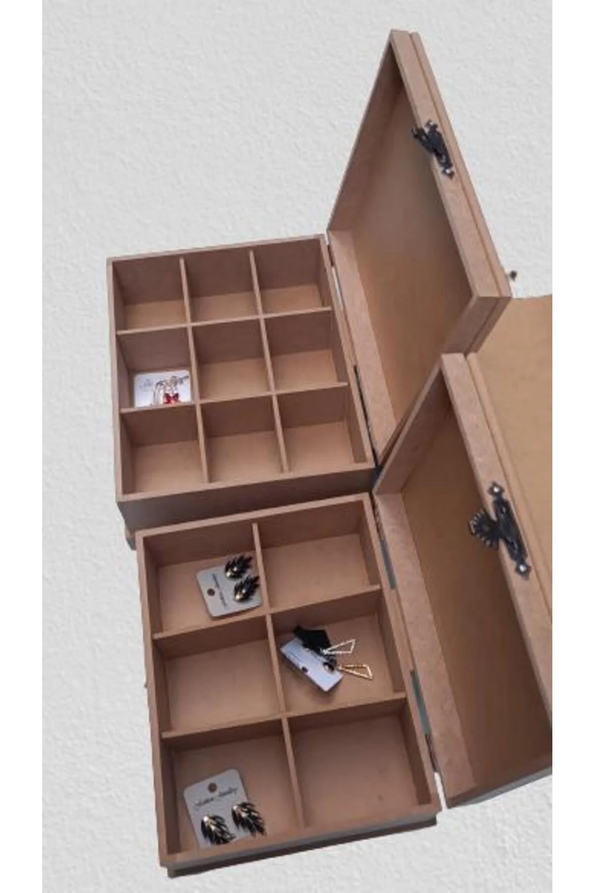 Hobi ERDL 90023 Dekoratif Model 3lü Makyaj Kutu Set Ahşap HAM MDF El Yapımı Hobi ERDL 90023 Dekoratif Model 3lü Makyaj Kutu Set Ahşap HAM MDF El Yapımı - Görsel 6