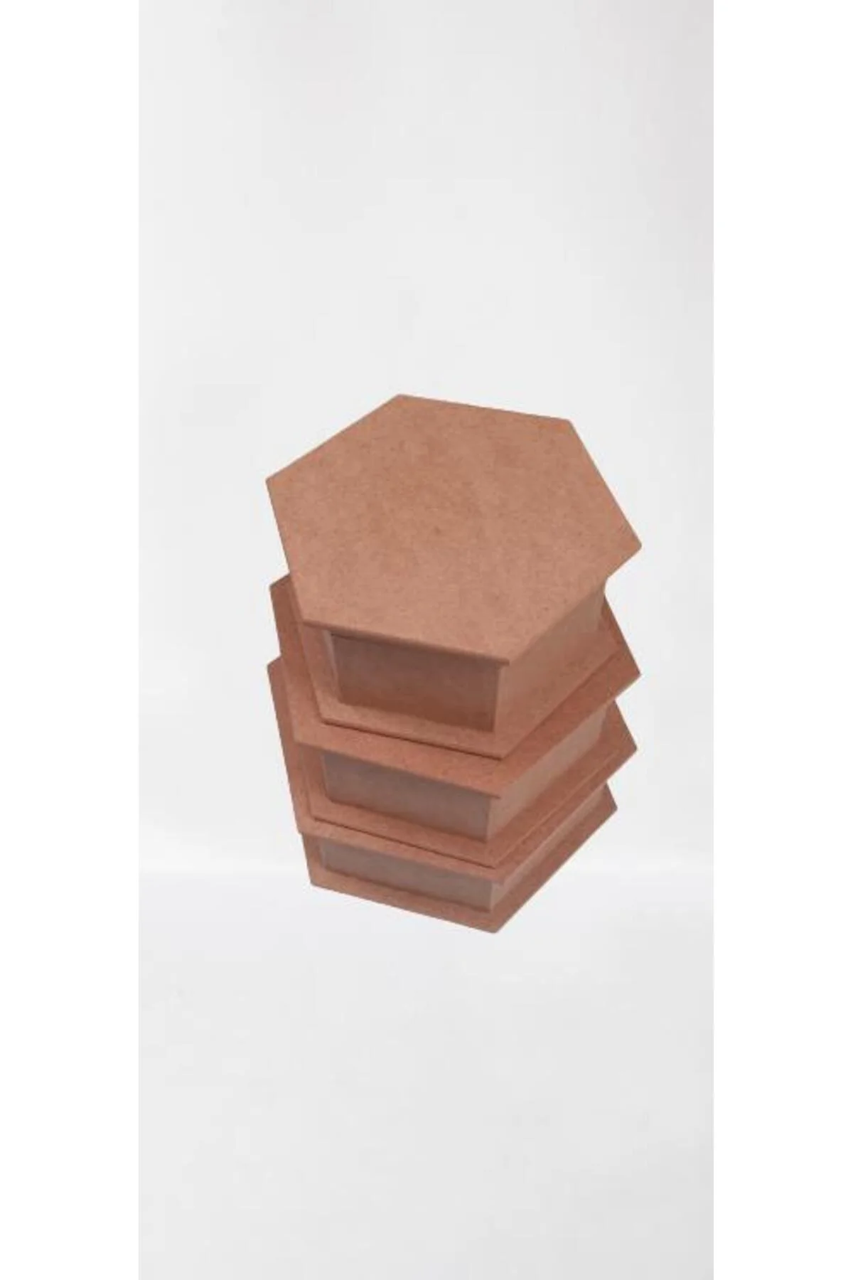 Hobi ERDL 90034 Dekoratif 3lü Takı Seti Model Ahşap MDF Altıgen Ham ürün El Yapım - Görsel 7