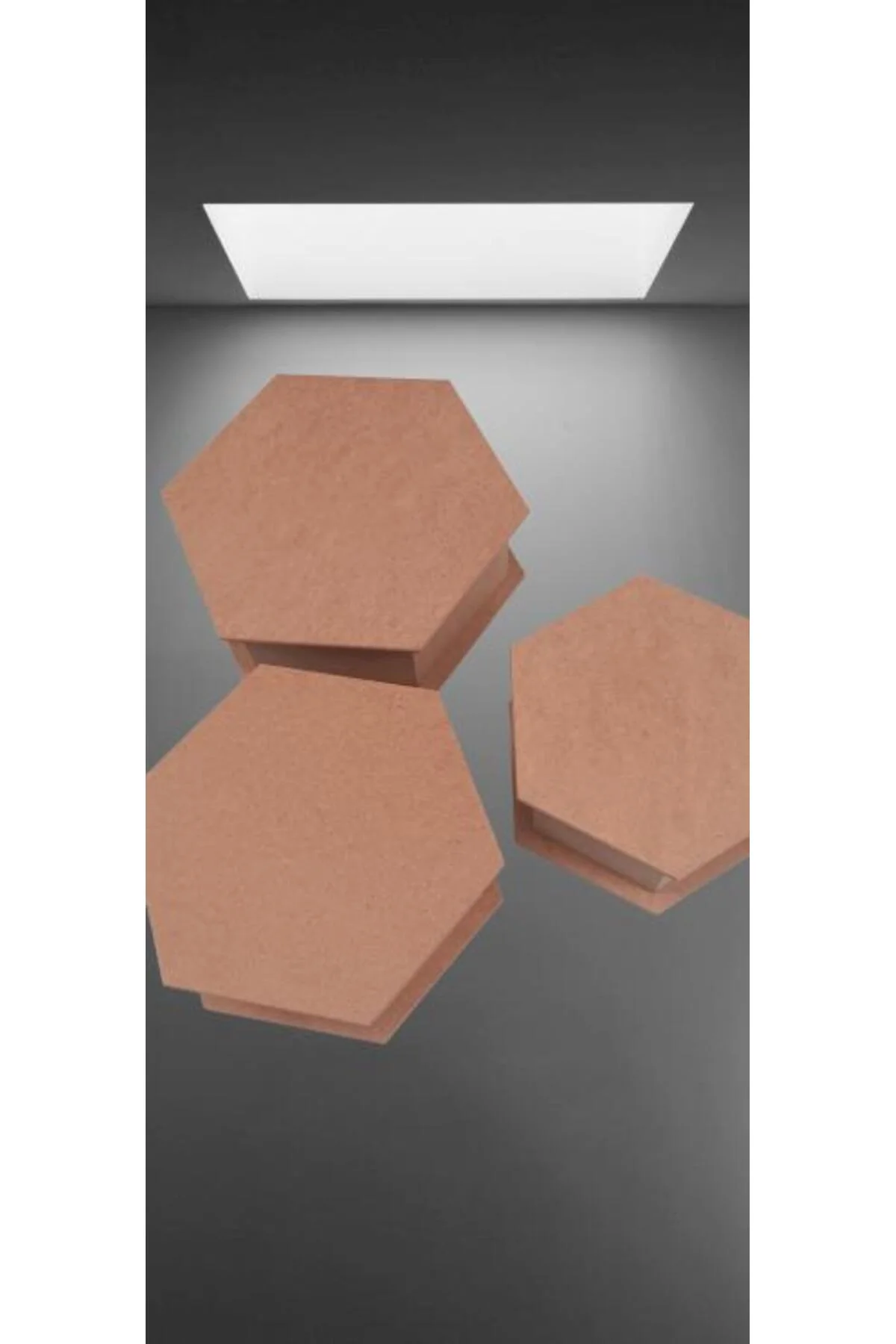 Hobi ERDL 90034 Dekoratif 3lü Takı Seti Model Ahşap MDF Altıgen Ham ürün El Yapım - Görsel 5