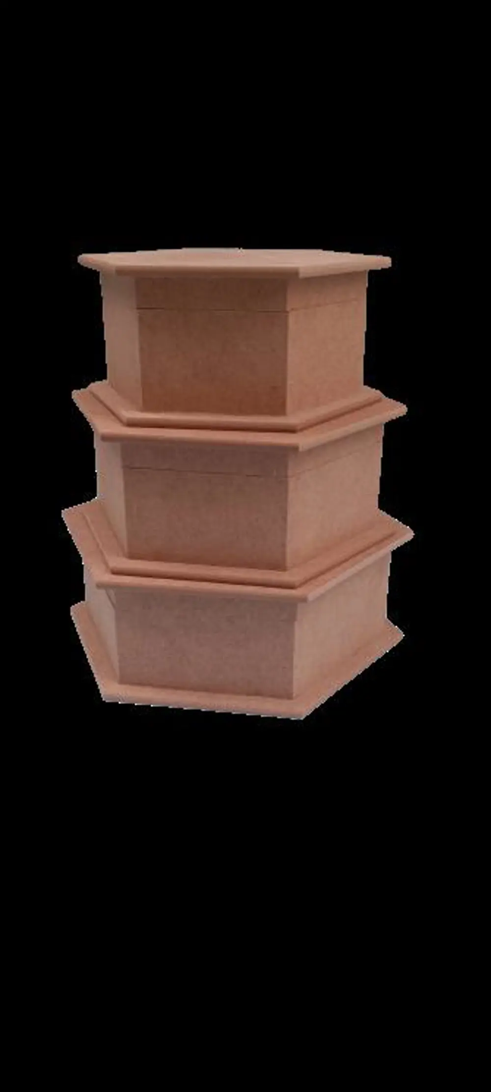 Hobi ERDL 90034 Dekoratif 3lü Takı Seti Model Ahşap MDF Altıgen H Hobi ERDL 90034 Dekoratif 3lü Takı Seti Model Ahşap MDF Altıgen H