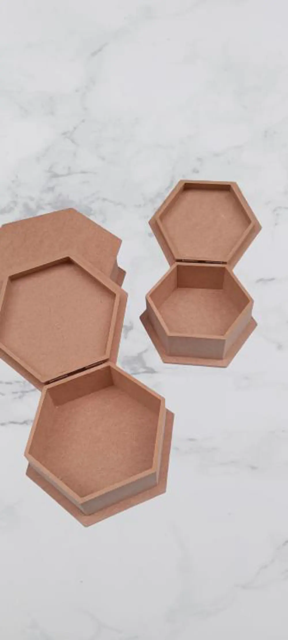 Hobi ERDL 90034 Dekoratif 3lü Takı Seti Model Ahşap MDF Altıgen H Hobi ERDL 90034 Dekoratif 3lü Takı Seti Model Ahşap MDF Altıgen H