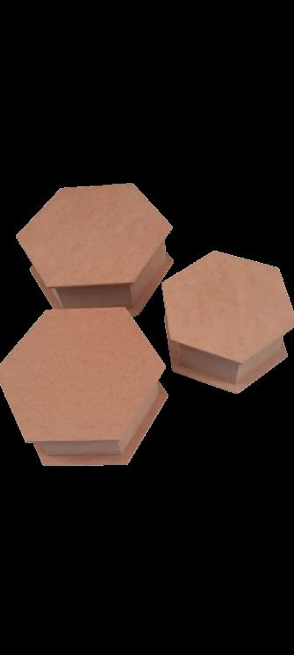 Hobi ERDL 90034 Dekoratif 3lü Takı Seti Model Ahşap MDF Altıgen H Hobi ERDL 90034 Dekoratif 3lü Takı Seti Model Ahşap MDF Altıgen H