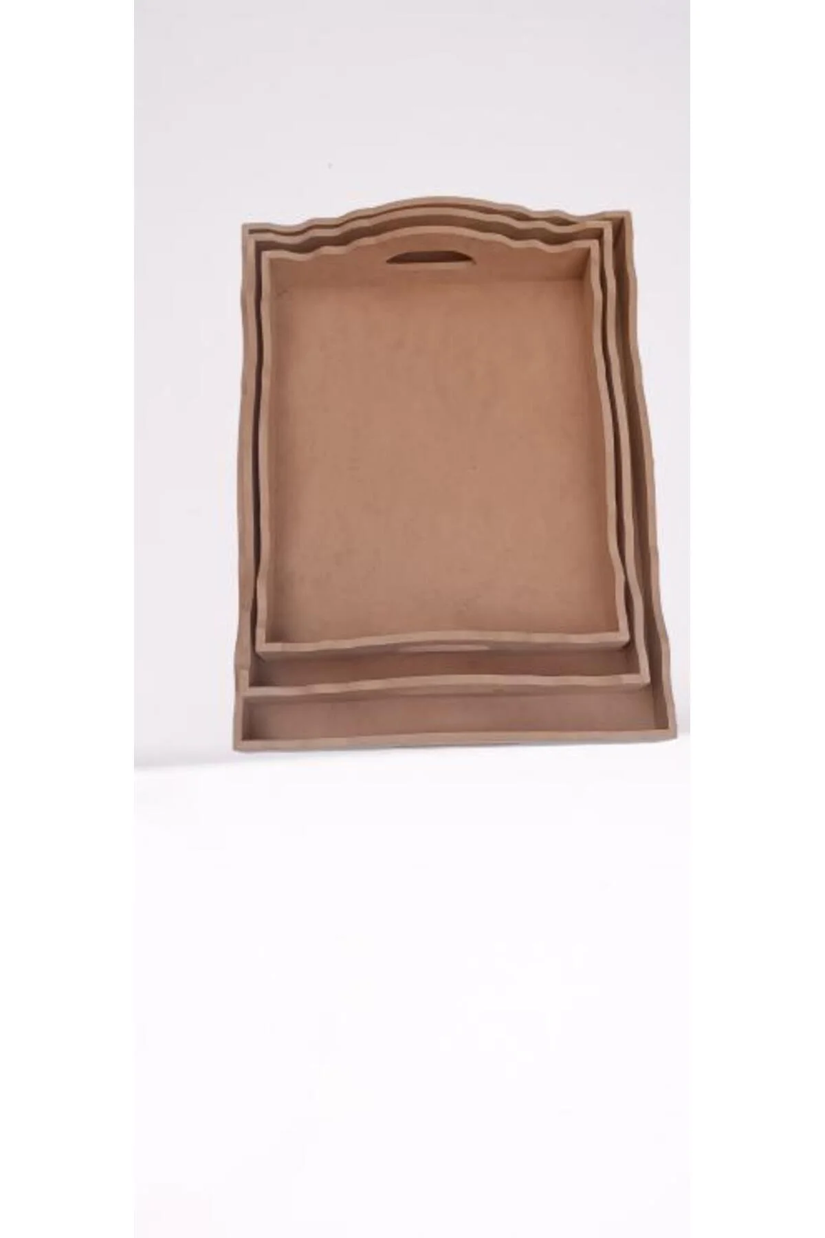 Hobi ERDL 90035 Dekoratif tepsi Seti Üçlü Model HAM Ahşap MDF El yapımı - Görsel 5