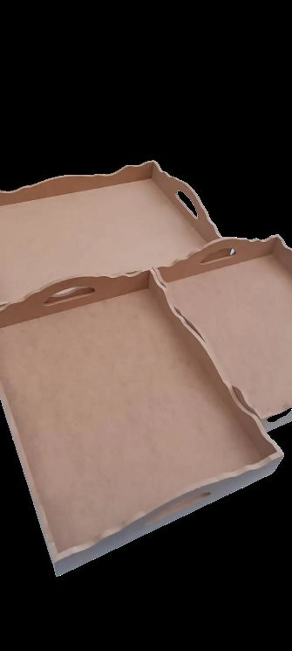 Hobi ERDL 90035 Dekoratif tepsi Seti Üçlü Model HAM Ahşap MDF El 