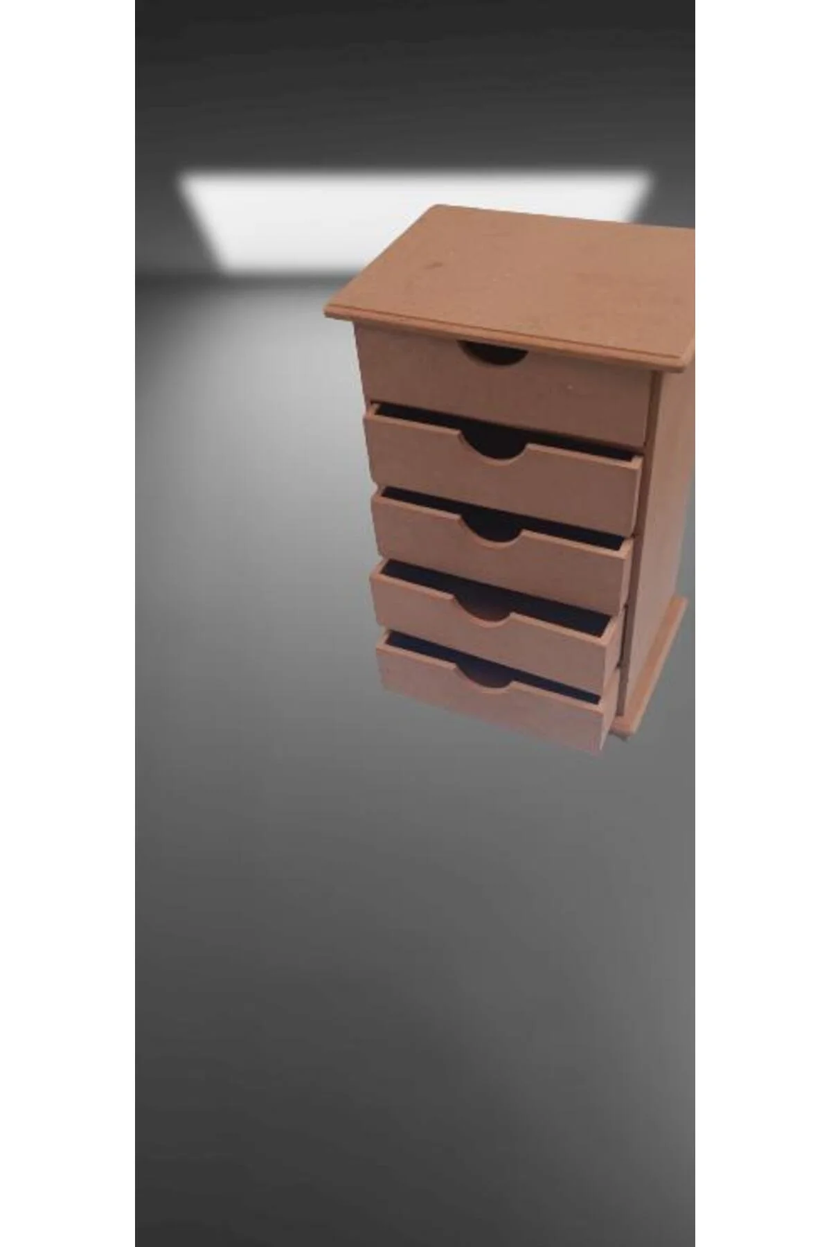 Hobi ERDL 90038 Dekoratif Takı Şifonyeri 5 Çekmece Model HAM Ahşap MDF El yapımı - Görsel 3