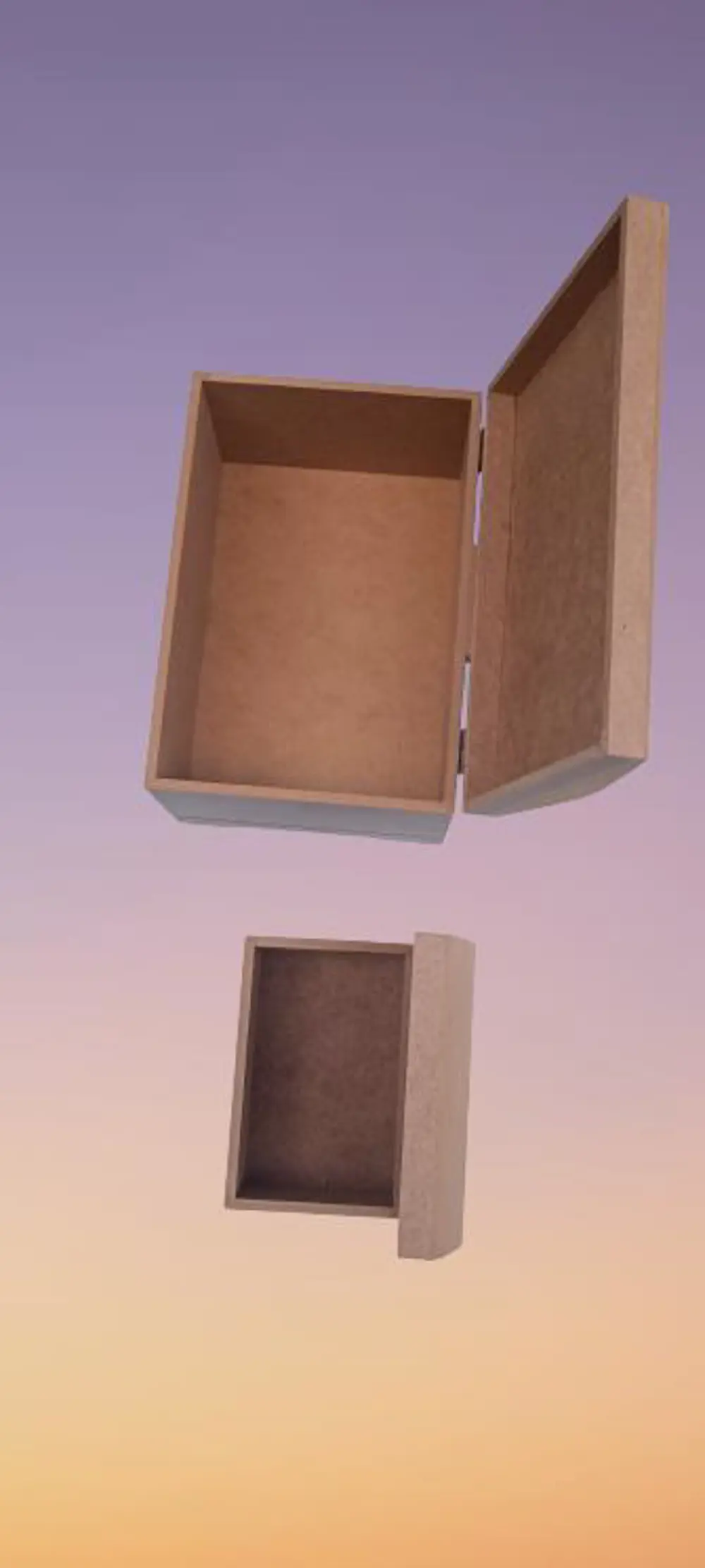 Hobi ERDL 90042 Dekoratif Sandık Seti Model Mini İkili HAM Ahşap 