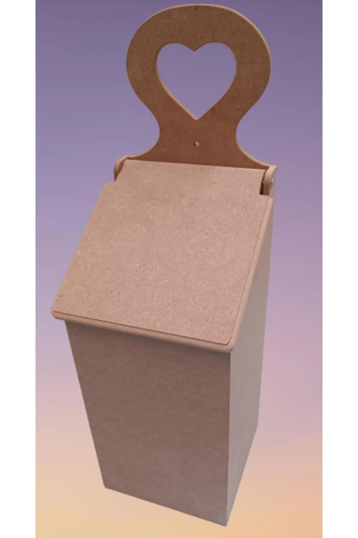 Hobi ERDL 90045 Dekoratif Model Poşet Kutusu Ahşap MDF HAM kalpli El Yapımı - Görsel 4