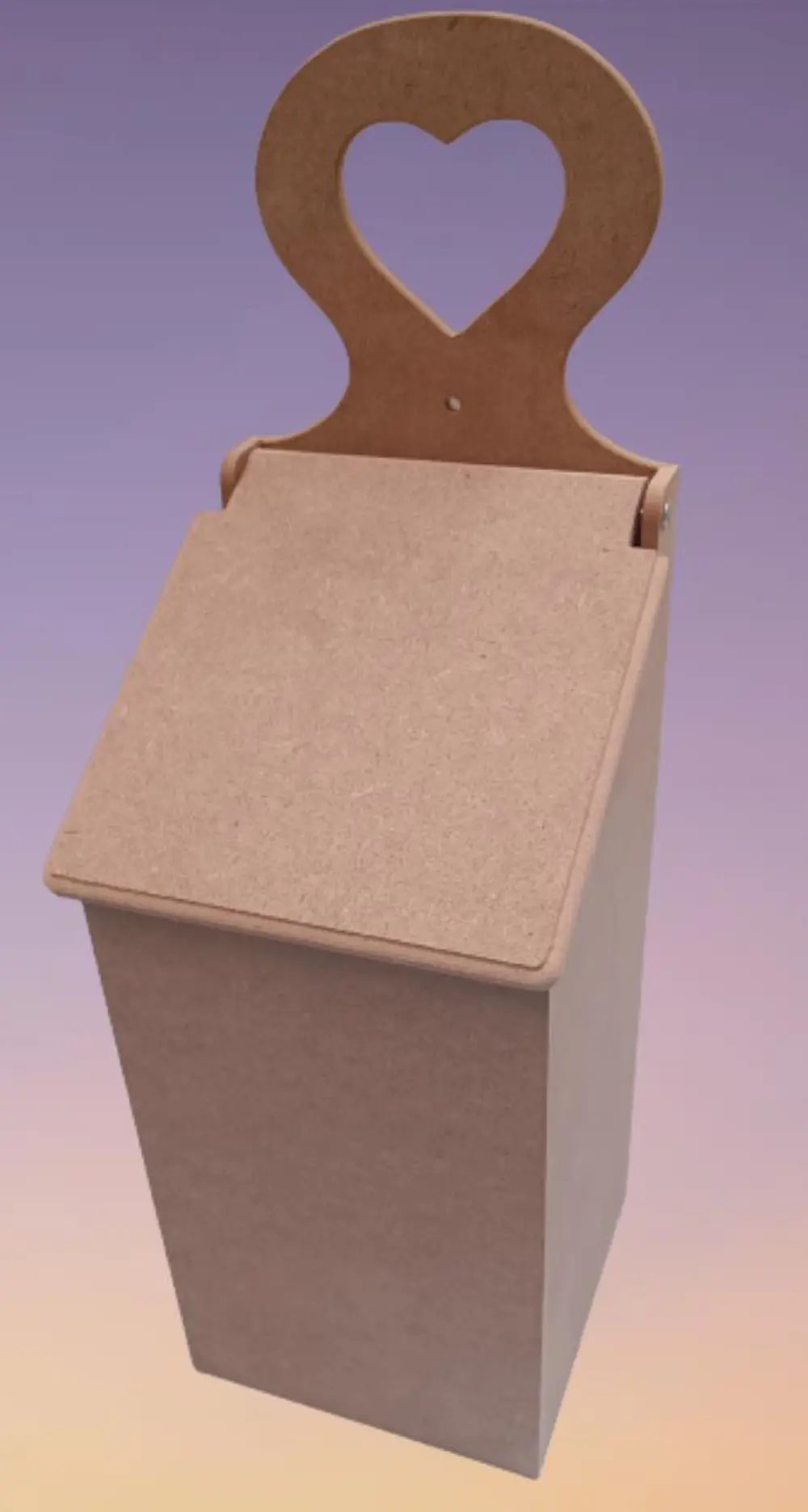Hobi ERDL 90045 Dekoratif Model Poşet Kutusu Ahşap MDF HAM  kalpl