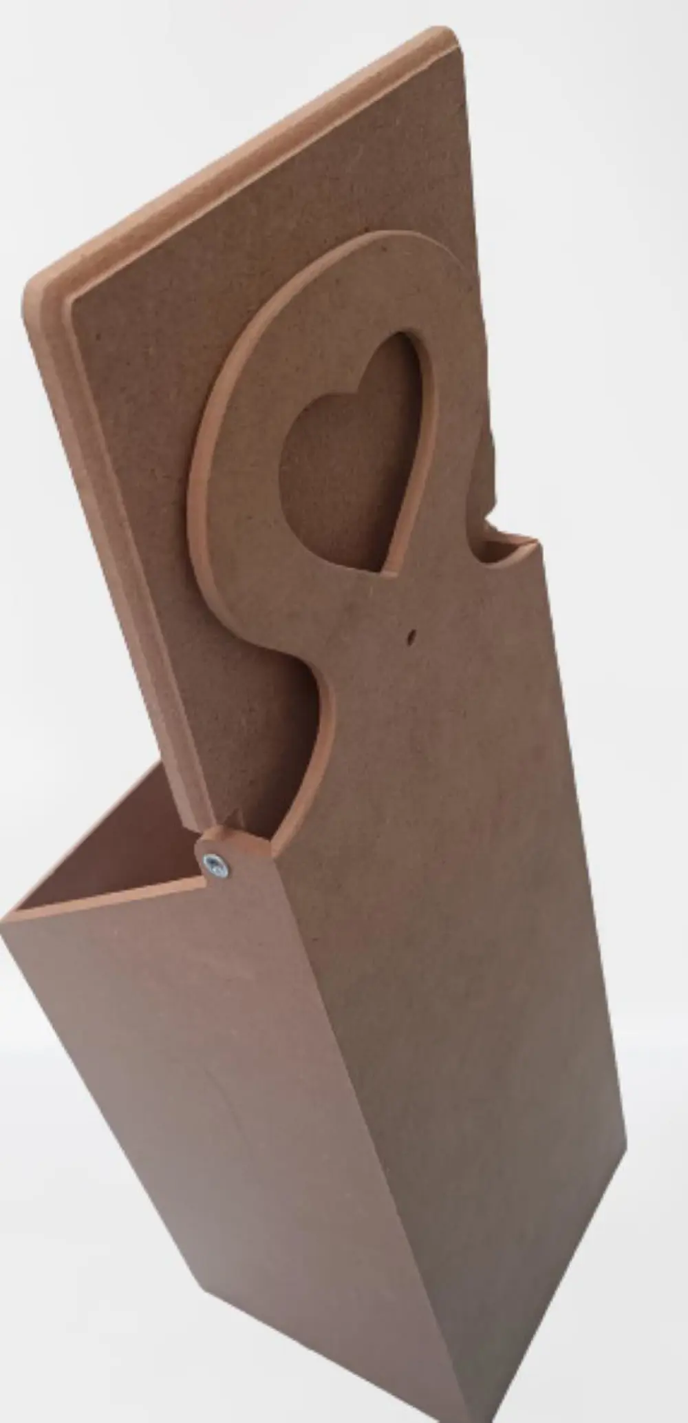 Hobi ERDL 90045 Dekoratif Model Poşet Kutusu Ahşap MDF HAM  kalpl