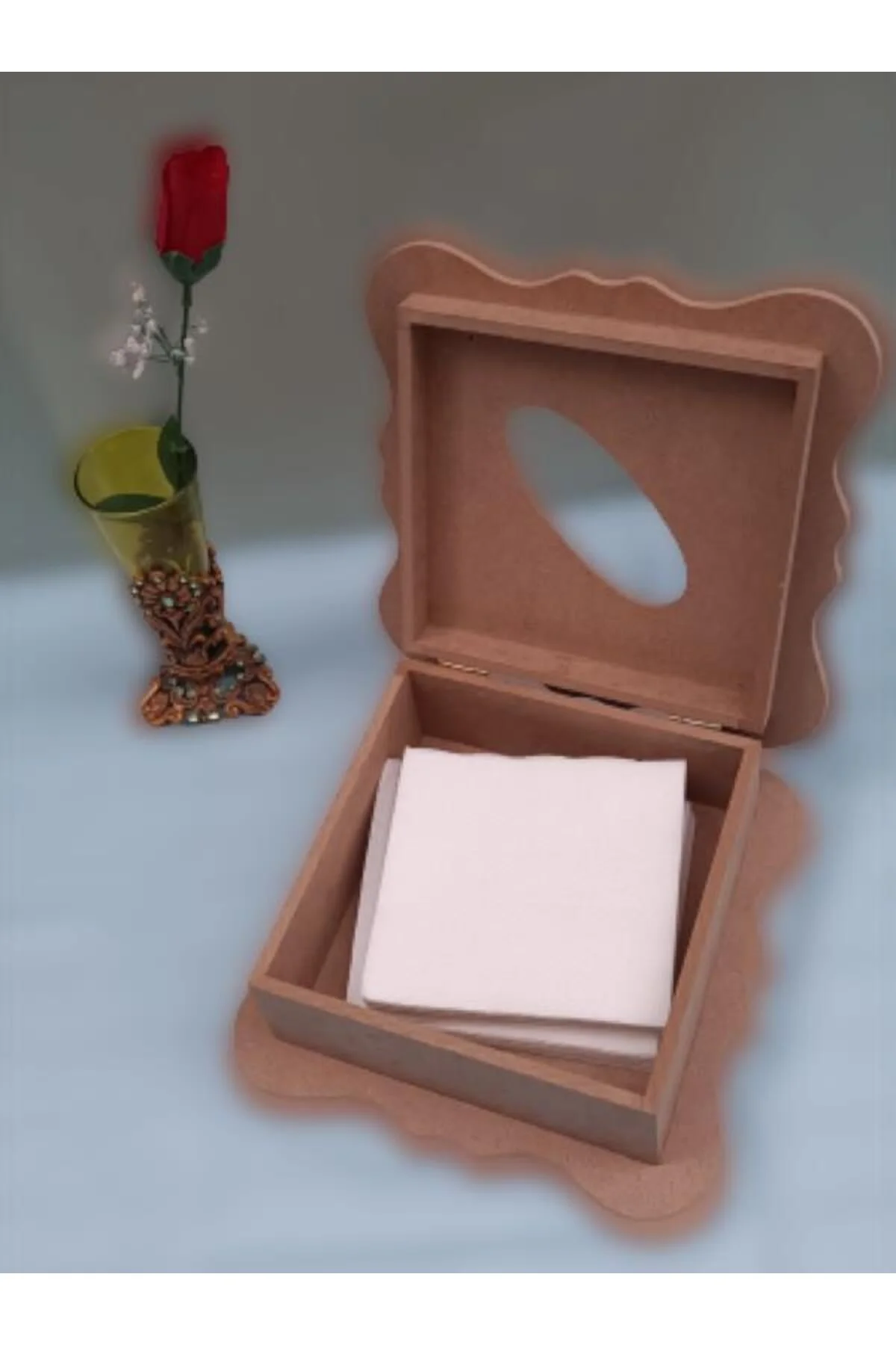 Hobi ERDL 90051 Dekoratif Model Peçetelik Kutu HAM Ahşap MDF El Yapımı Hobi ERDL 90051 Dekoratif Model Peçetelik Kutu HAM Ahşap MDF El Yapımı - Görsel 6