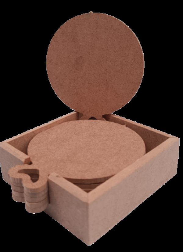 Hobi ERDL 90053 Dekoratif Yuvarlak Kalpli Ahşap MDF Çay Tabak Alt