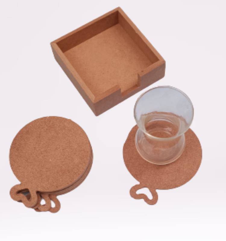 Hobi ERDL 90053 Dekoratif Yuvarlak Kalpli Ahşap MDF Çay Tabak Alt
