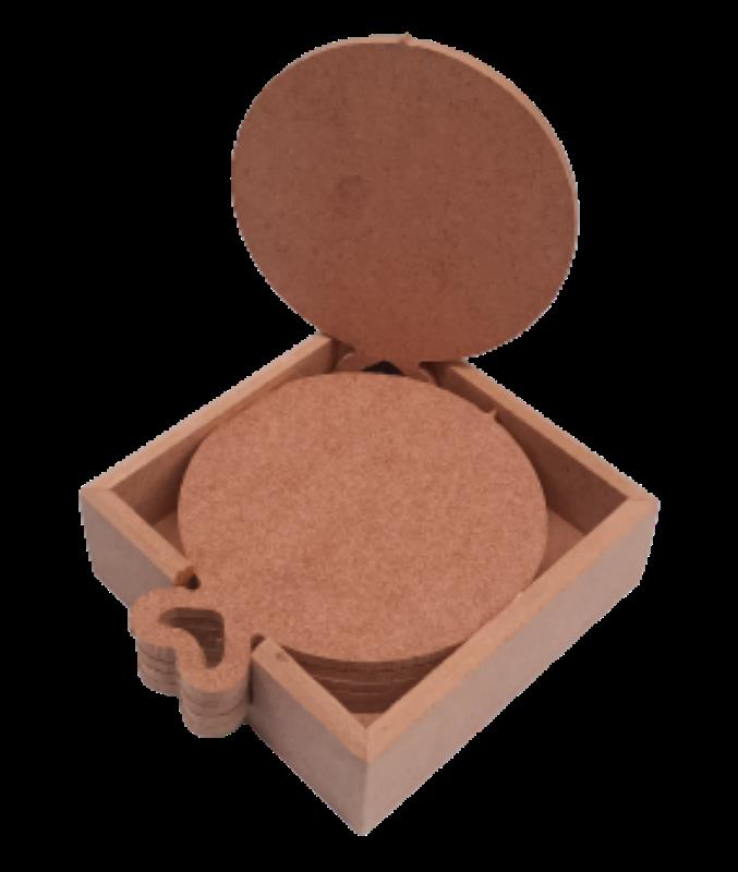 Hobi ERDL 90053 Dekoratif Yuvarlak Kalpli Ahşap MDF Çay Tabak Alt