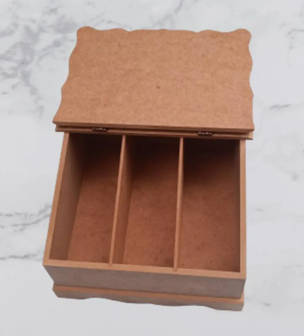 Hobi ERDL 90068 Dekoratif Çay Kutu Ahşap MDF HAM cnc itinalı pake