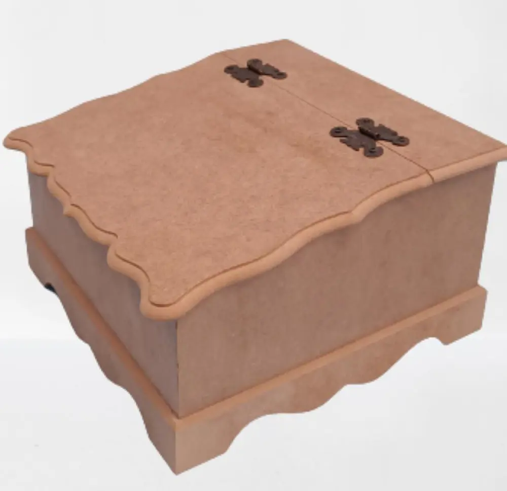 Hobi ERDL 90068 Dekoratif Çay Kutu Ahşap MDF HAM cnc itinalı pake