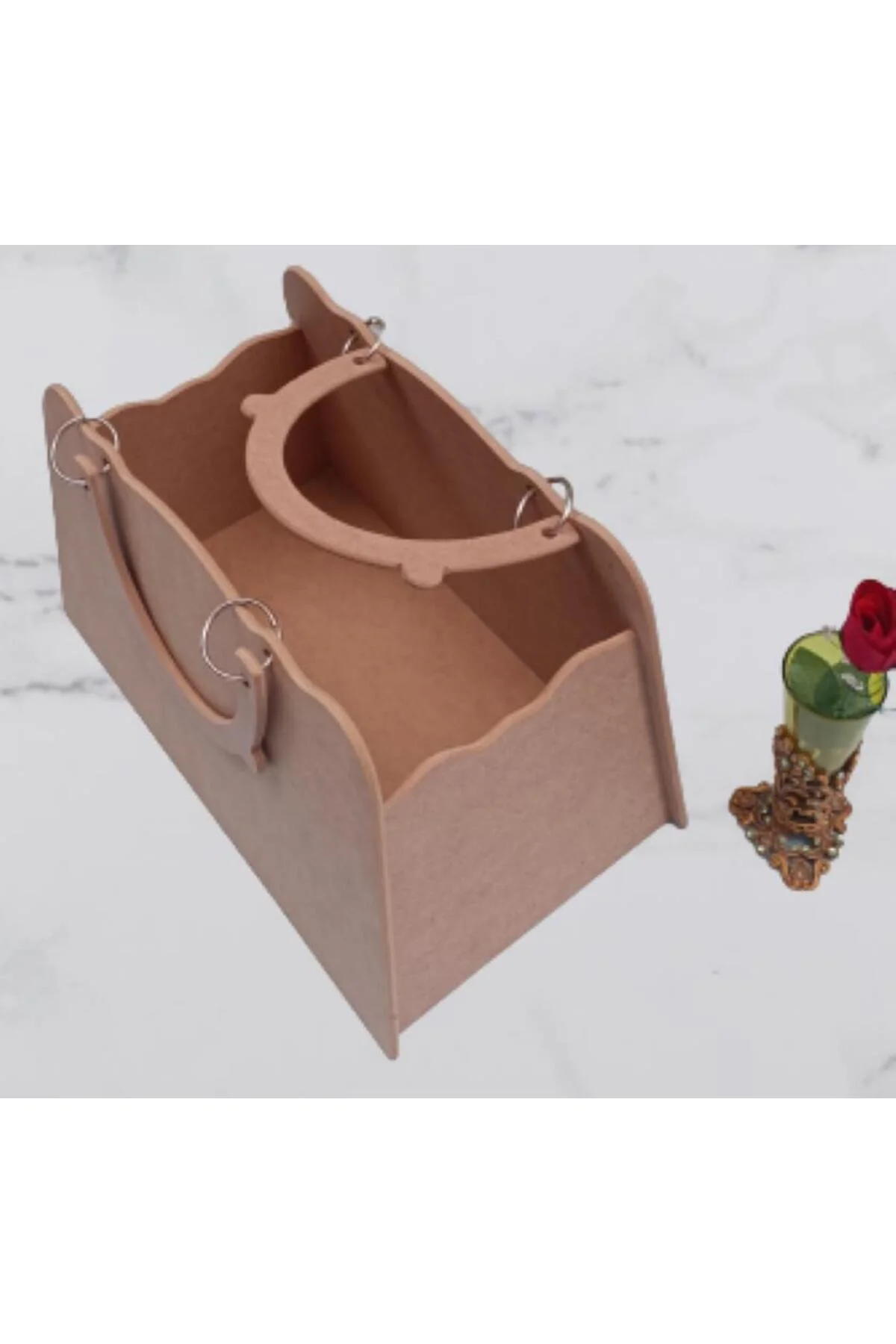 Hobi ERDL 90069 Dekoratif Çantası Ahşap MDF HAM El Yapımı - Görsel 7