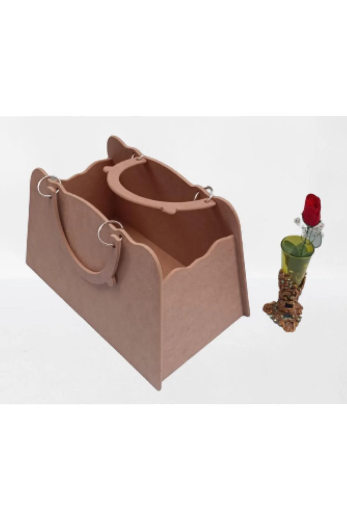 Hobi ERDL 90069 Dekoratif Çantası Ahşap MDF HAM El Yapımı - Görsel 8