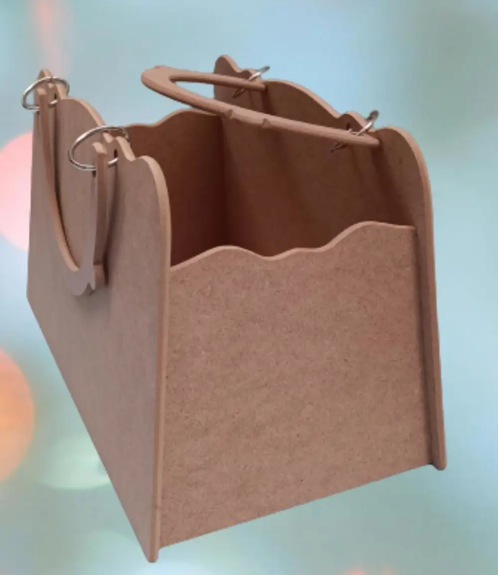 Hobi ERDL 90069 Dekoratif Bayan Çantası Ahşap MDF HAM  El Yapımı