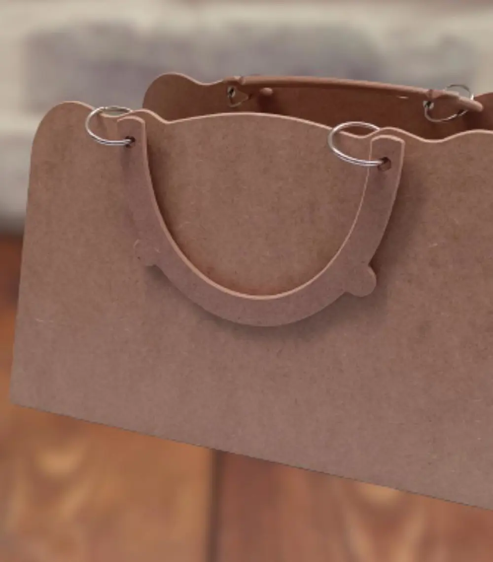 Hobi ERDL 90069 Dekoratif Bayan Çantası Ahşap MDF HAM  El Yapımı