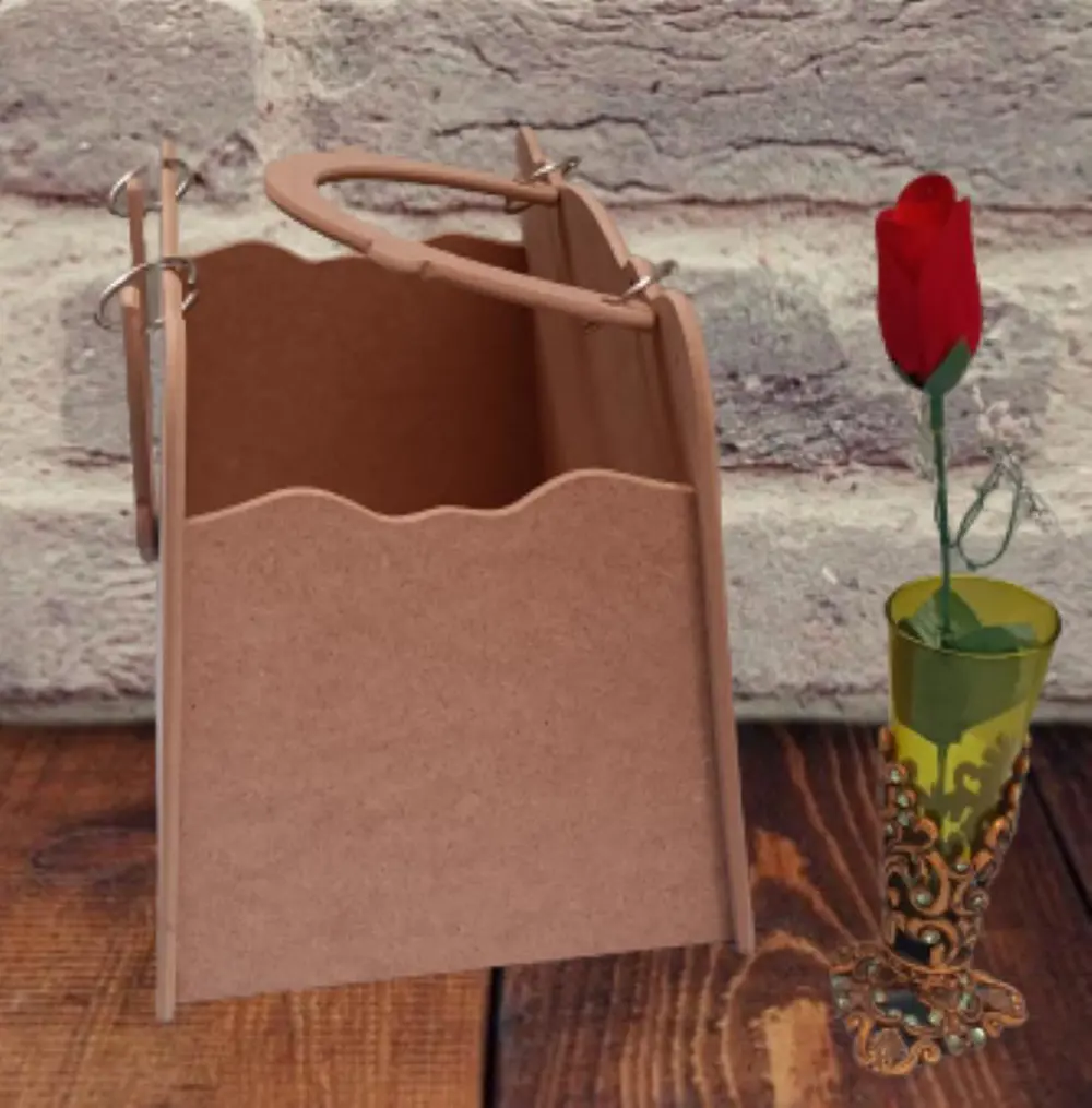 Hobi ERDL 90069 Dekoratif Bayan Çantası Ahşap MDF HAM  El Yapımı