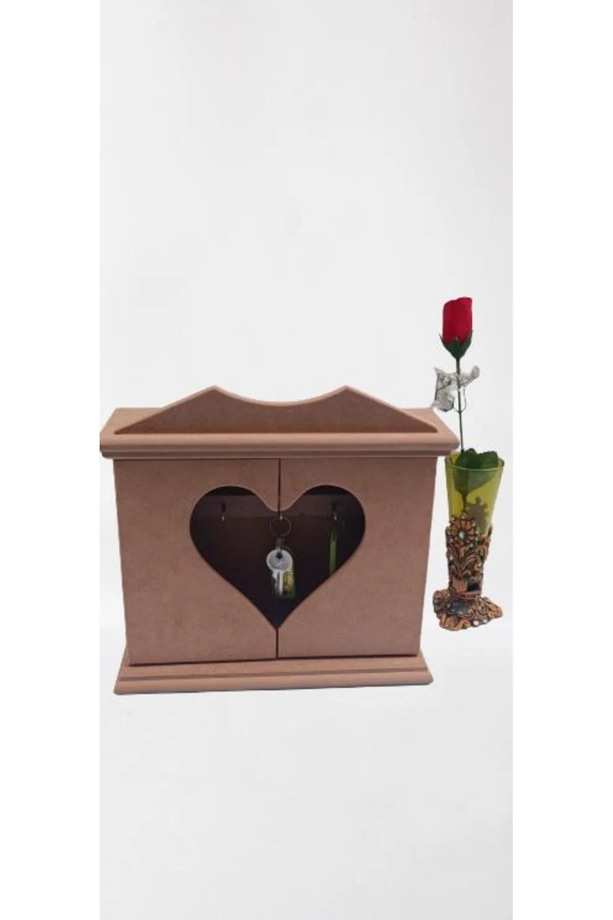 Hobi ERDL 90070 Dekoratif Anahtarlık Kutusu Model Ahşap MDF HAM Kalpli El Yapımı Hobi ERDL 90070 Dekoratif Anahtarlık Kutusu Model Ahşap MDF HAM Kalpli El Yapımı - Görsel 5