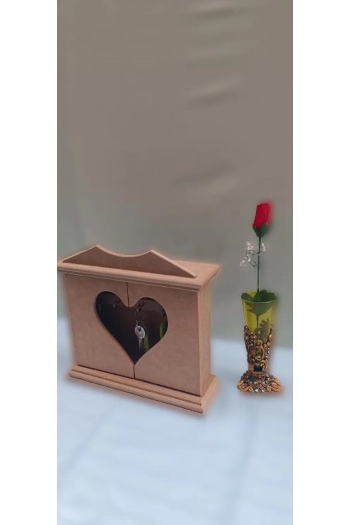 Hobi ERDL 90070 Dekoratif Anahtarlık Kutusu Model Ahşap MDF HAM Kalpli El Yapımı Hobi ERDL 90070 Dekoratif Anahtarlık Kutusu Model Ahşap MDF HAM Kalpli El Yapımı - Görsel 7