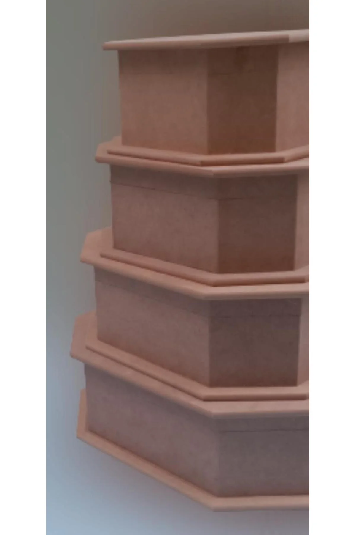 Hobi ERDL 90074 Dekoratif Model Makyaj Kutu Set Dörtlü HAM Ahşap MDF El Yapım - Görsel 6