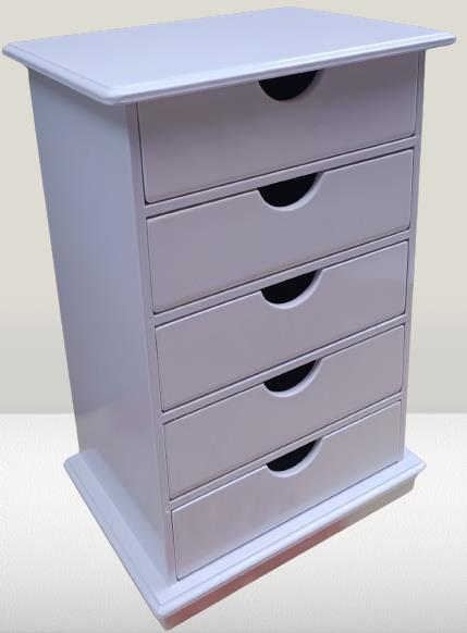 Hobi ERDL 90276 Dekoratif Takı Şifonyer Ahşap MDF Parlak Beyaz  C