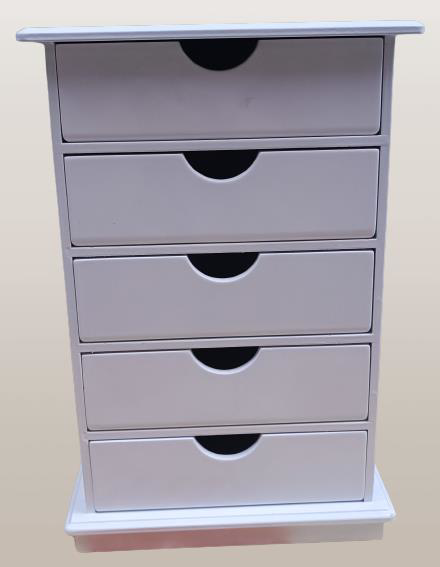 Hobi ERDL 90276 Dekoratif Takı Şifonyer Ahşap MDF Parlak Beyaz  C