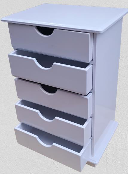 Hobi ERDL 90276 Dekoratif Takı Şifonyer Ahşap MDF Parlak Beyaz  C