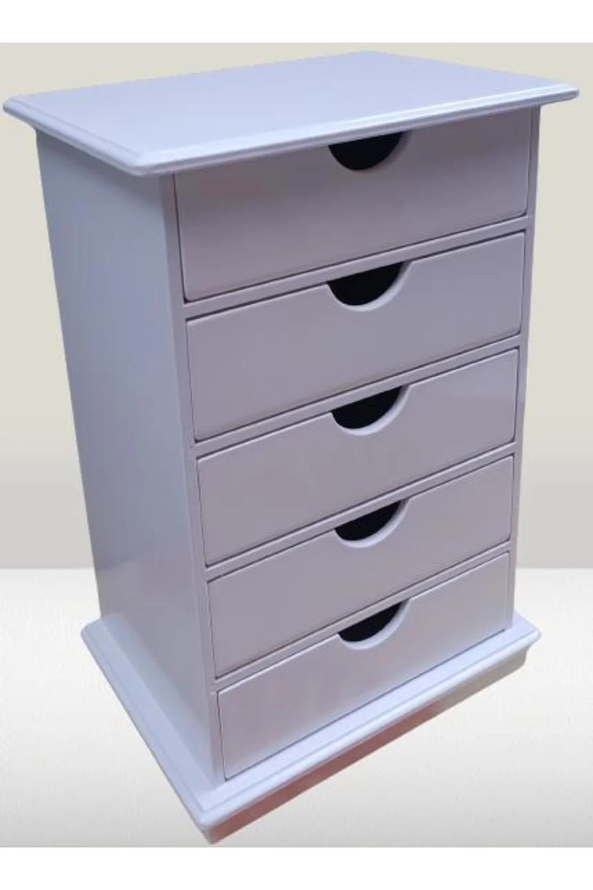 Hobi ERDL 90276 Dekoratif Takı Şifonyer Ahşap MDF Parlak Beyaz CNC MODEL El Yapı - Görsel 6