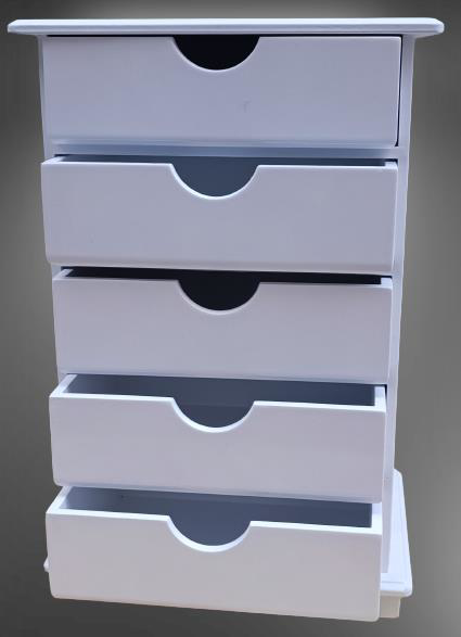 Hobi ERDL 90276 Dekoratif Takı Şifonyer Ahşap MDF Parlak Beyaz  C